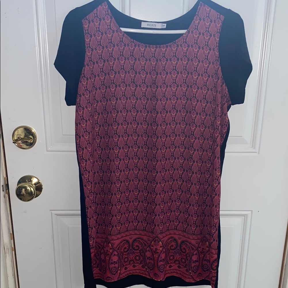 Vintage Pink and Black Patterned Dress